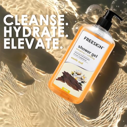 Image of Freeskin Exotic Oud Shower Gel-750ml - Luxurious Body Wash Infused with Rich Oud Essence for Deep Cleansing, Long-Lasting Fragrance, and Nourished Skin - Suitable for All Skin Types - Paraben & Sulfate Free