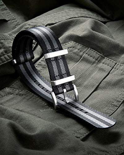 Image of BINLUN Nylon Watch Band Thick G10 Premium Ballistic Nylon Multicolor Replacement Watch Straps with Silver /Black Stainless Steel Buckle for Men Women 18mm 20mm 22mm 24mm
