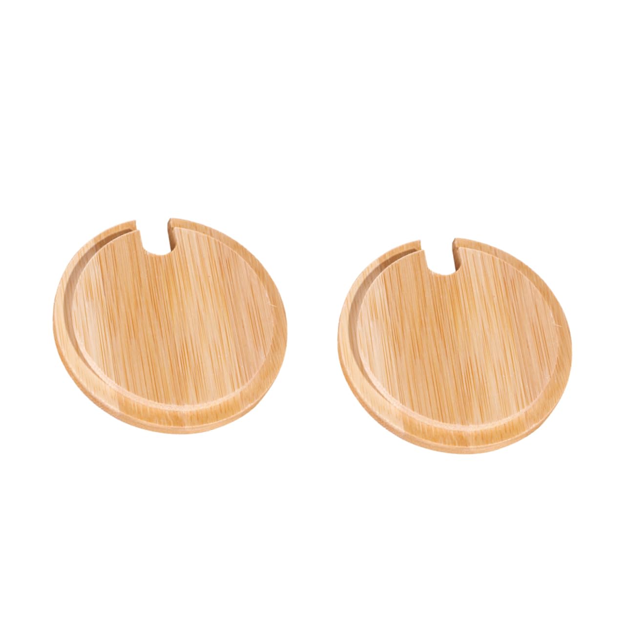 PRETYZOOM 2pcs Bamboo Cup Lid 8.6cm Diameter Cup Cover Coaster for Coffee Tea Water
