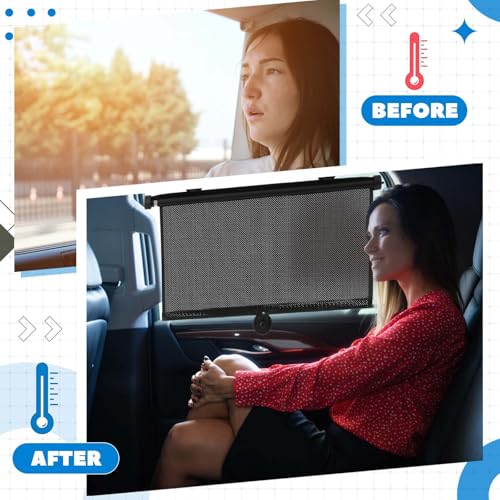 Blossound 2 Pack Retractable Car Window Shades