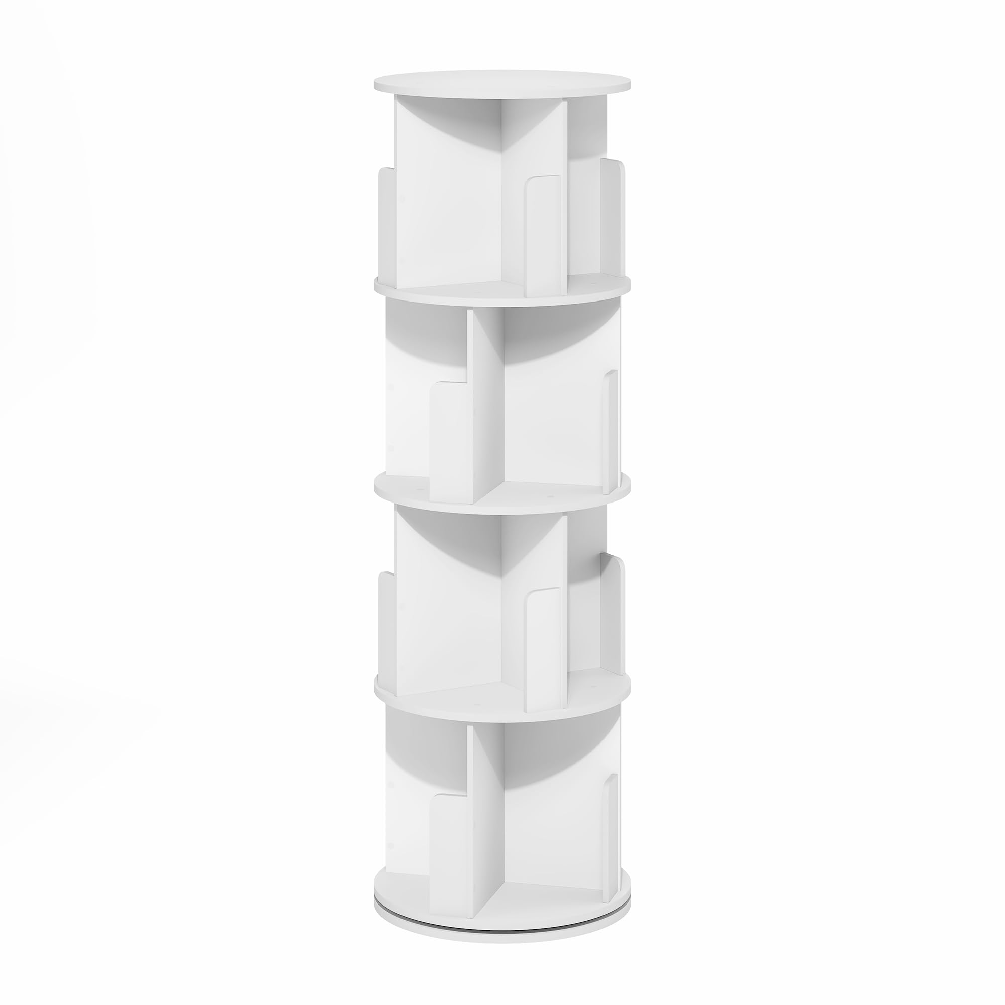 Furinno DALY Rotating Bookshelf Tower, 4-Tier 360 Display Book Shelf, Lazy Susan Revolving Bookshelf, Organizer Bookcase, 15.5 x 15.5 x 50, for Living