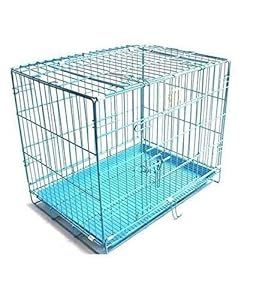 Furry Critters Dog Cage Sky Blue 24 Inch Iron Cage with Removable Tray for Dogs & Cats Medium Size