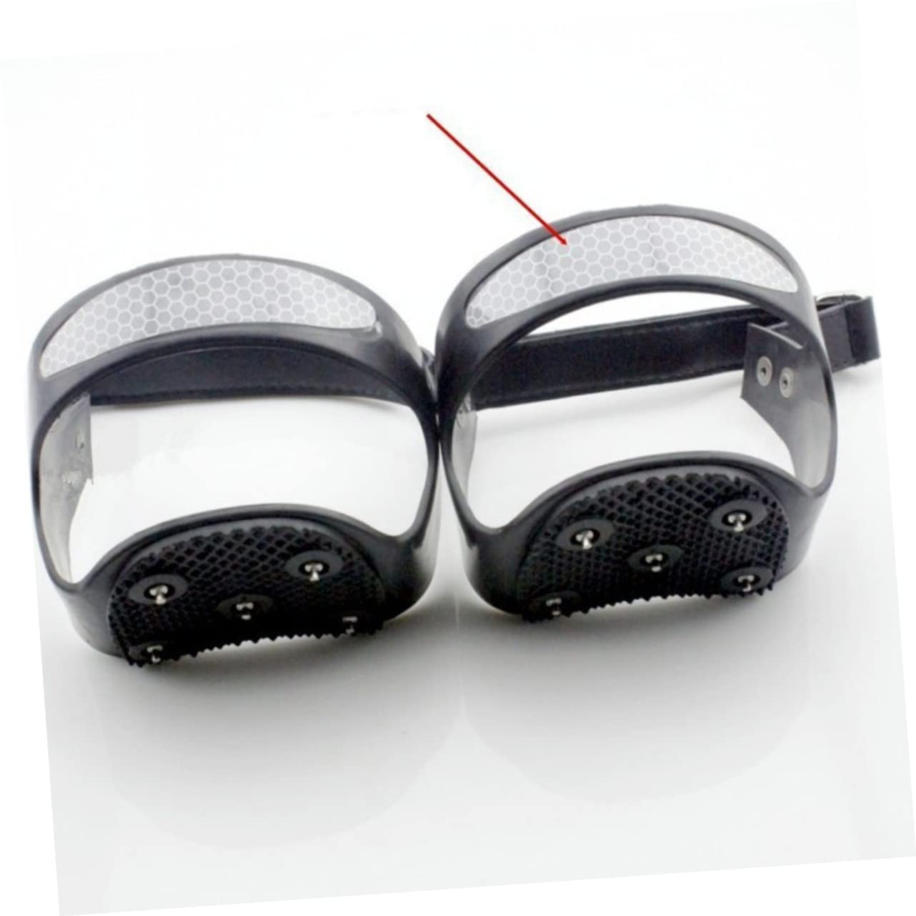 Hemobllo Ramponi in Silicone 5 Denti per Scarpe da Montagna, Antiscivolo e Resistenti, per Escursioni su Ghiaccio, Taglia 39-42, Nero