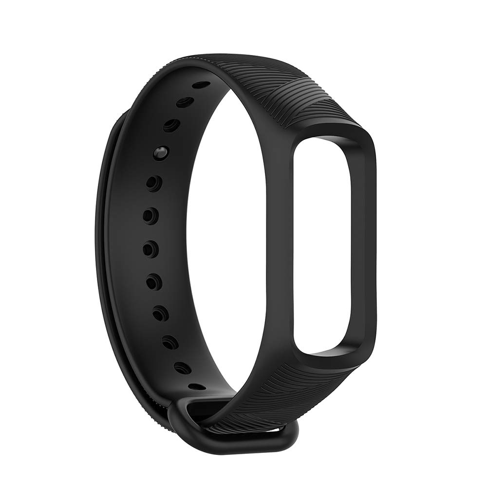 HemoblloDelicate Neutral Silicone Twill Strap Watch Strap Compatible for Samsung Glaxy Fit E Black
