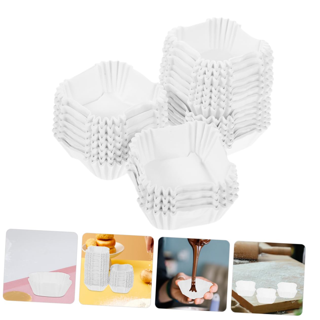 Pirottini di Carta Bianco per Cupcake da 2000 Pezzi, Resistente All'olio senza Sbiadimento, Forma Bella per Bridal Shower e Wedding