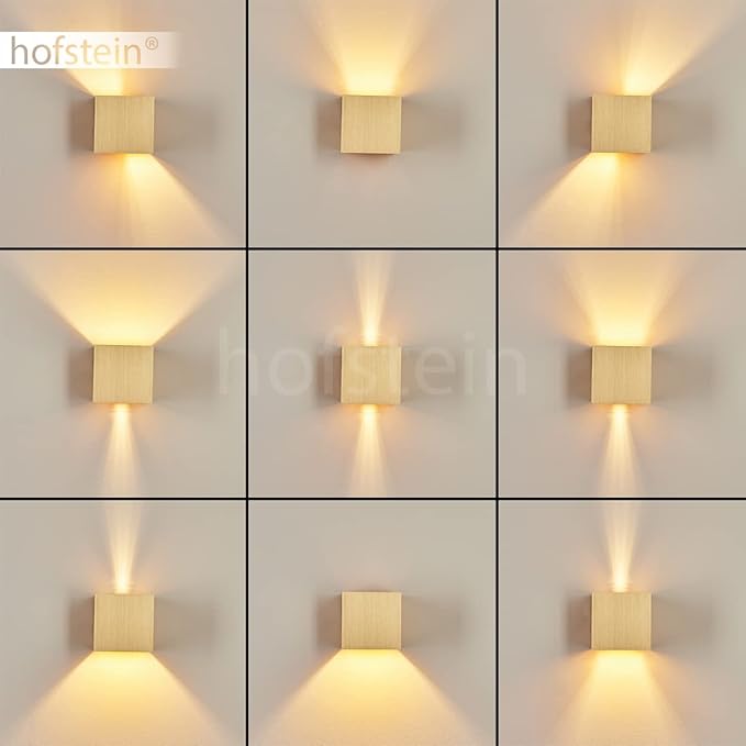 hofstein Wandlamp Badajoz, moderne wandlamp van metaal in goudkleur, hoekige lamp met lichteffect door verstelbare kap, 1 lamp, 1 x G9, zonder gloeilamp photo 3
