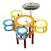 small foot 4537 set di percussioni in legno, a colori vivaci con 5 tamburi, piatti e 2 bacchette, a partire da 3 anni.