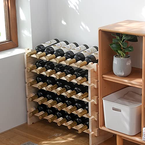 Soporte para botellas de vino de madera sólida 5 niveles 70x30x62 cm miniatura 3