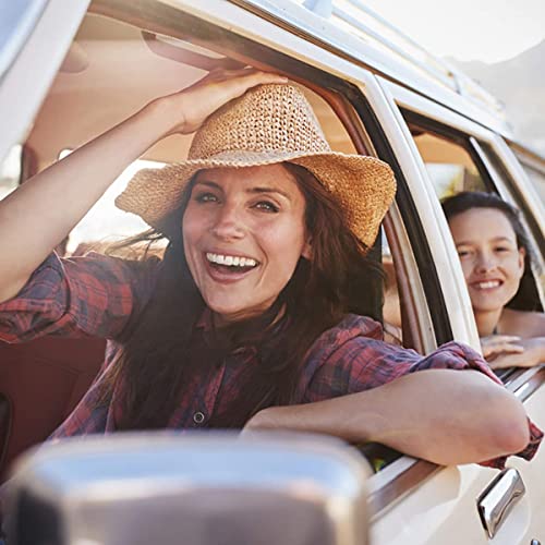 Women Straw Hat Wide Brim Beach Sun Cap Foldable Large Lady Floppy 100% Natural Paper Braided For Travel Decoration Summer Vacation Soft Lightweight And Breathable (Brown) #TOP4