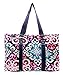 N Gil All Purpose Organizer Medium Utility Tote Bag II (Geometric Floral Navy Blue)