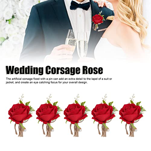Corpete de terno, pino de estilo coreano amplamente aplicável, corpete de casamento fixo rosa 5 peça