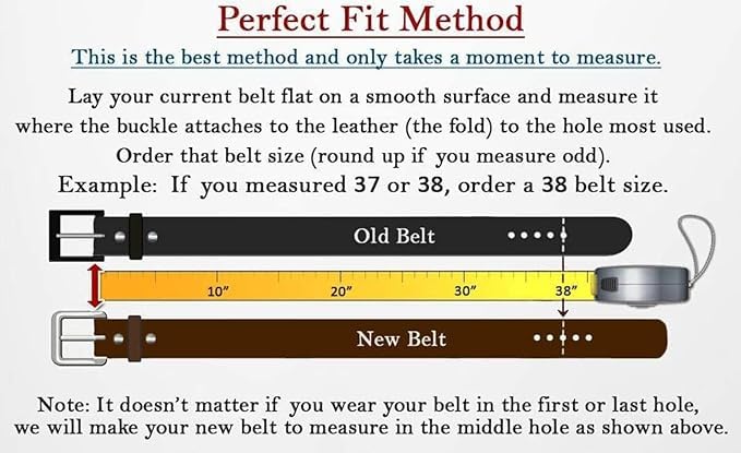 Full Grain Buffalo Leather 3-Hole Three Prong Casual Jeans Belt 1.75 inches or 45mm Wide - TheBeltShoppecom2