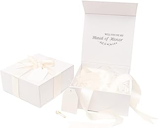 Will You Be My Maid of Honor Proposal Box for Maid of Honor Gifts with Accessories, Bridesmaid Proposal Box, for Maid of Honor Proposal Gifts 8"x8"x3.5 - Gifts not Included