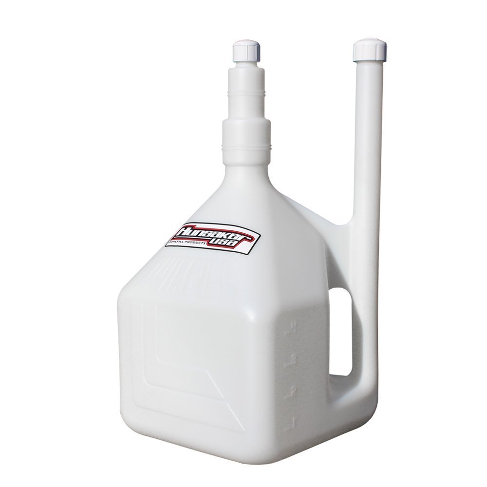 HUNSAKER USA 30051 5 Gallon WHITE QuikFill Fuel Jug, Racing Gas Can