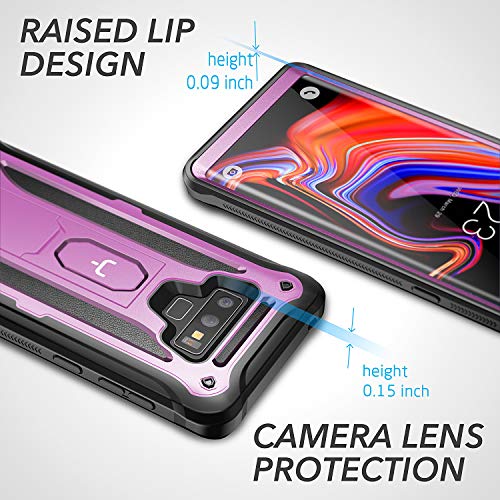YOUMAKER Kickstand Case for Galaxy Note 9, Full Body with Built-in Screen Protector Heavy Duty Protection Shockproof Rugged Cover for Samsung Galaxy Note 9 (2018) 6.4 Inch - Purple