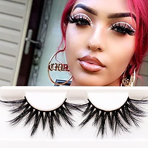 CGlashes Full Volume 25mm 3D Mink Eyelashes Cruelty-free Siberian Mink Fur Long Strip Lashes Dramatic Look Reusable | False Eyelashes | LT001