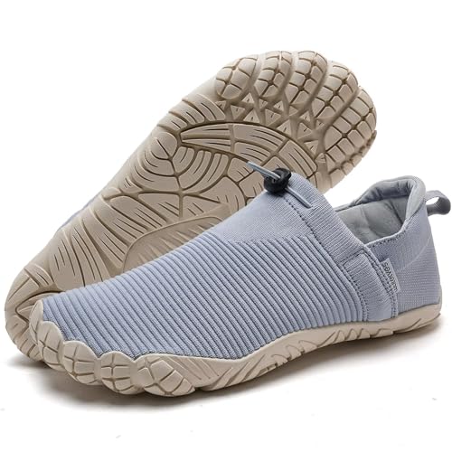 Image of WateLves Water Shoes Womens Mens - Comfortable Lightweight Striped Pattern Barefoot Shoes for Beach Swim Pool Yoga Boating Water Aerobics