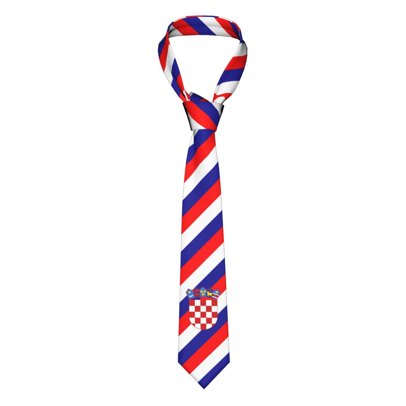 DABOYOZHZH Croatia Flag Croatian Striped Necktie Men'S Neck Ties Mens Party Business Neckties Soft Skil Tie