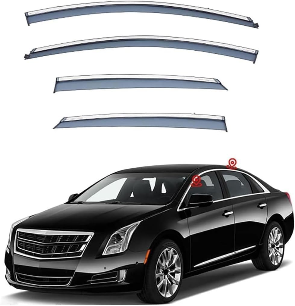 FengXH 4Pcs Smoke Tint Car Window Deflectors for Cadillac XTS 2013-2020