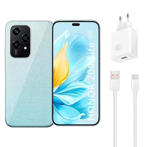 HONOR 200 Lite Smartphone 5G, 8GB+256GB, MagicOS 8.0, Android 14, Doble SIM, NFC, GPS, Pantalla AMOLED 6,7'', 166 g, Cámara 50 MP, 1080 * 1920 píxeles, Batería 4500 mAh,Starry Blue