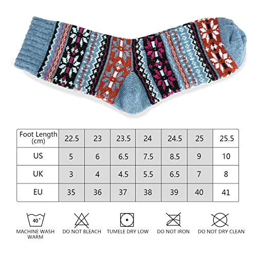 MORECOO Women Winter Socks Warm Womens Socks Gift for Women Socks for Lady Winter Warm Cozy Crew Socks Gifts
