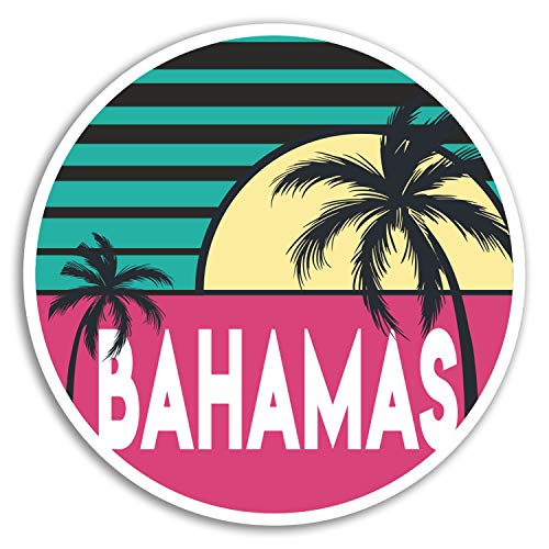DestinationVinyl 2 x 10 cm Bahamas Vinyle Autocollants - Voyage Caraïbes Sticker Laptop Bagages # 18013 (10 cm de Large)