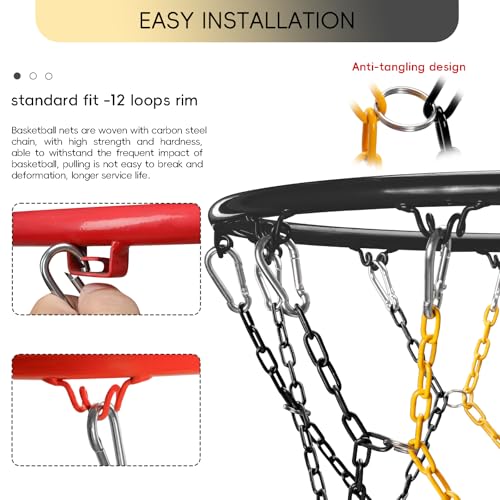 Image of Basketball Net Heavy Duty Replacement,Carbon Steel Chain Basketball net