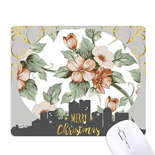 Tapis de souris en caoutchouc fleurs de rotin pour bureau de Noël