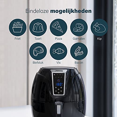 Princess 182021 Digitale Airfyer Xl - Makkelijk Schoon Te Maken – Inhoud 3.2 Liter, Zwart - Afbeelding 4