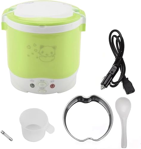 1L Mini olla arrocera 12v Fiambrera eléctrica portátil de viaje olla arrocera para coche multifuncional vapor eléctrico de alimentos para viajes
