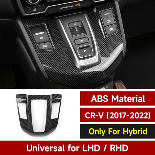 Image of Hybrid Gear Shift Panel Decals for Honda CRV 2017 2018 2019 2020 2021 2022 Accessories CR-V ABS Carbon Fiber Interior Stickers