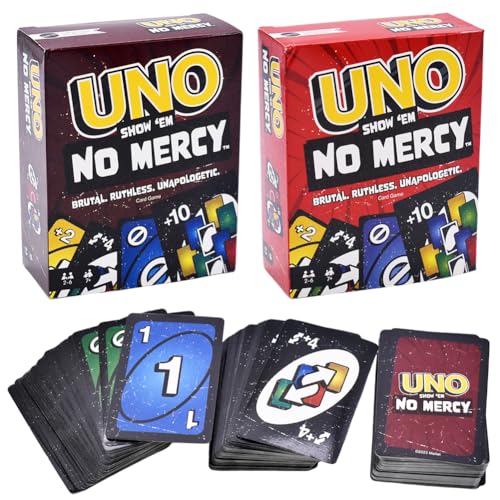 YCVBCY No Mer-cy Kartenspiel 56 zusätzliche Karten mit 168 Karten, Kinderspiel, Familienspiel Harte Aktionskarten und brutale Spielregeln für die gnadenloseste Version, ab 7 Jahren -2Pcs