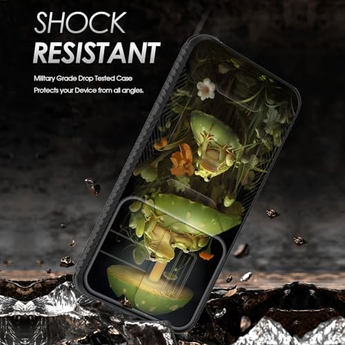 wiaekosef for Galaxy S24 Plus Case Built in Slide Camera Lens Cover,Heavy Duty Shockproof Protection Dual Layer Case for Samsung Galaxy S24 Plus (6.7") 2024,Cute Frog Mushroom - image 2