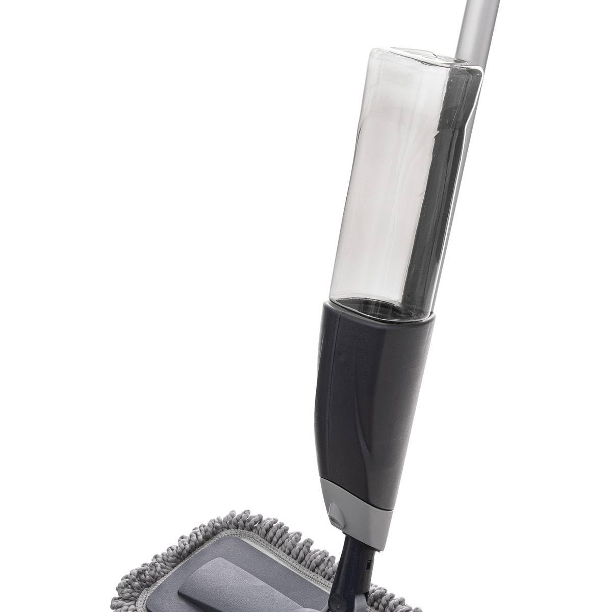 5 five simply smart 5five - Fregona con depósito de 650 ml, Gris - Microfibra - Mango con pulverizador - 2 recambios - Limpieza fácil de Suelos - Mantenimiento del hogar