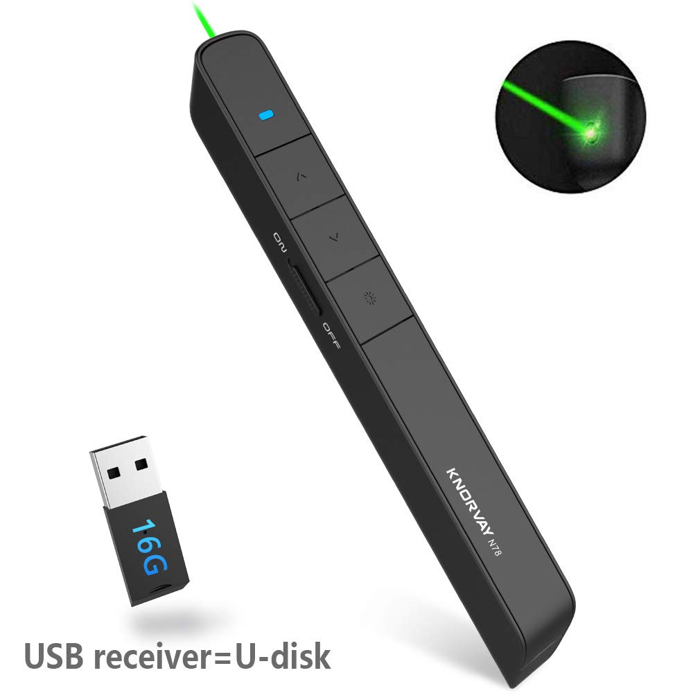 Buy KNORVAY N78GBK Green Laser Pointer Presentation with 16GB Memory