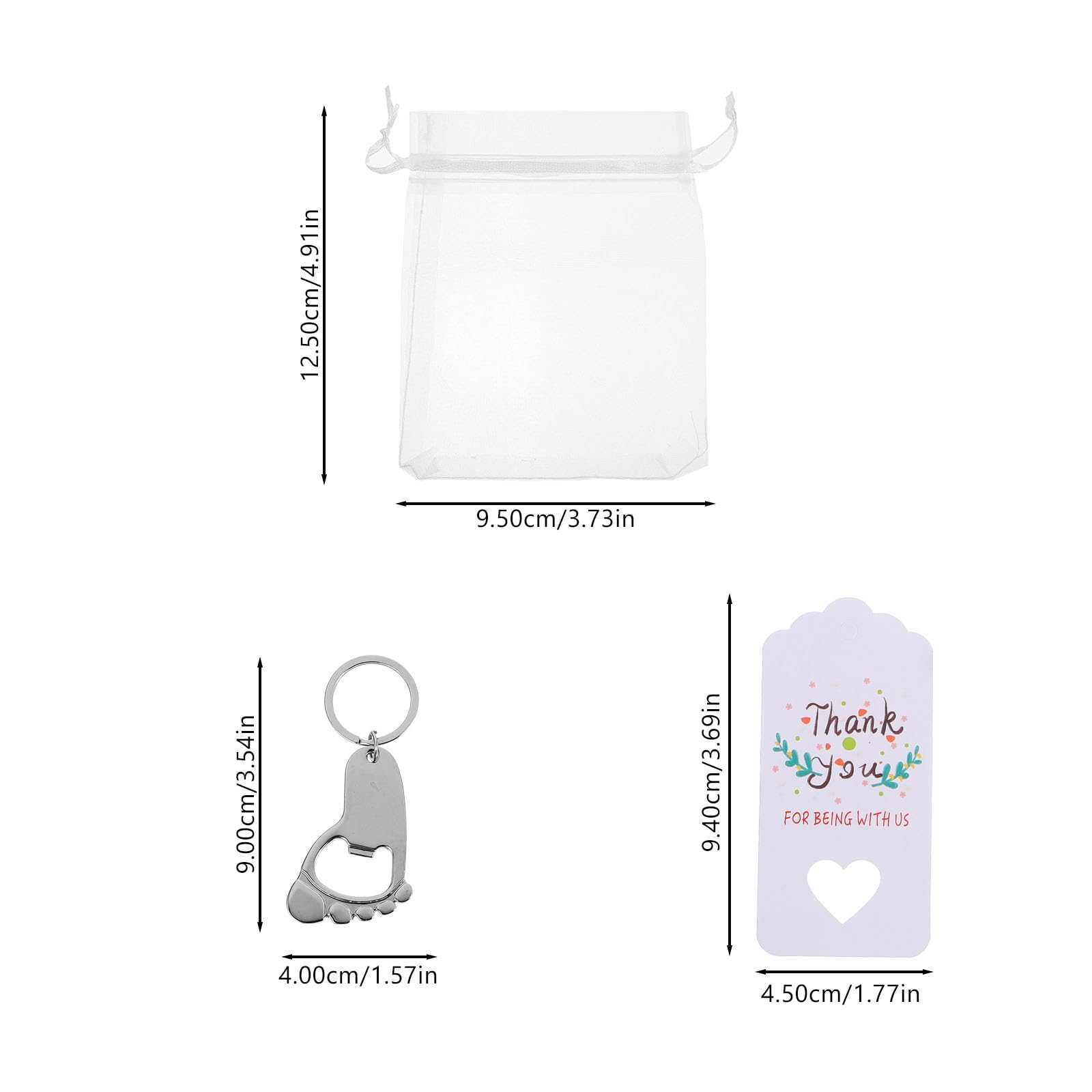 10 Juegos de Regalos para Fiesta de Shower con Abridores de Botellas en Forma de Huella, Bolsas de Papel y Cuerda, Diseño Delicado y Fácil de Almacenar para Invitados