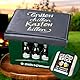 CULT at home Bierkasten Aufsatz Grillen Chillen – Gartenhocker Bierkastensitz inkl Bierdeckel Memospiel - Sitzauflage für Bierkiste Getränkekiste - Hocker für Balkon Camping 44x34 cm Geschenk Vatertag