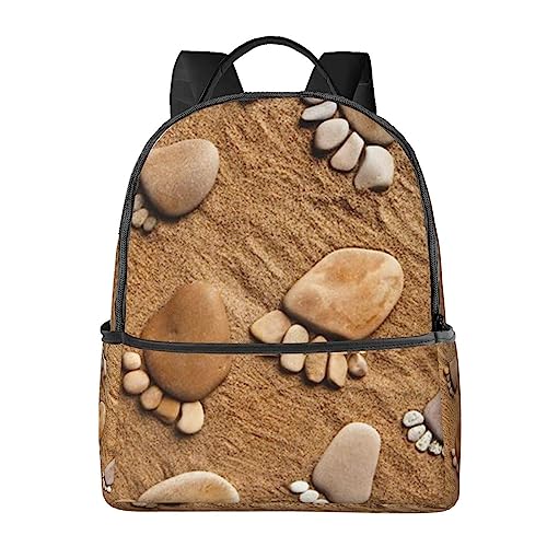 Sac à dos pour ordinateur portable noir mixte imprimé Pebble Footprint