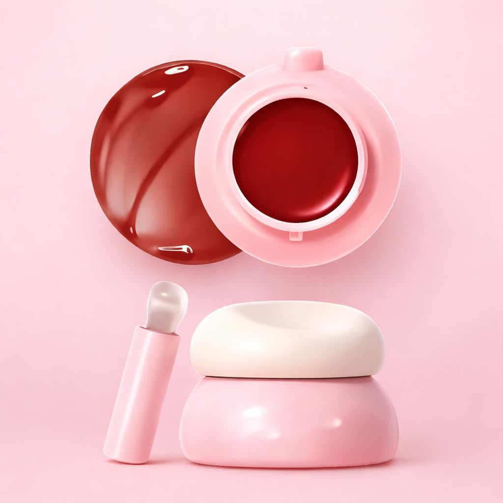 2pcs Pocket Lip & Cheek Jam with Built-In Brush | Hydrating Glossy Jam-Like Formula | Pocket-Size Multi-Use Lip & Cheek Tint for Jelly Glow Finish-image-40
