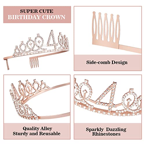 4Th Birthday Decorations For Girl Including 4Th Birthday Sash, Birthday Crown For Girls, Numeral 4 Candle And Cake Topper, 4 Year Old Birthday Decorations For Girls Rose Gold Party Favor Supplies #TOP3