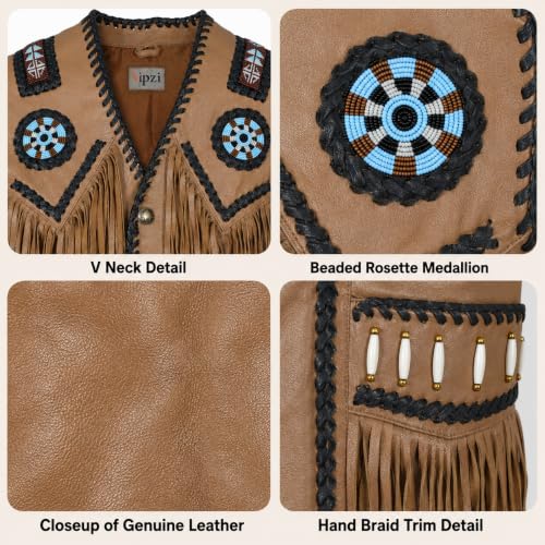 Image of Men's Western Suede Leather Vest