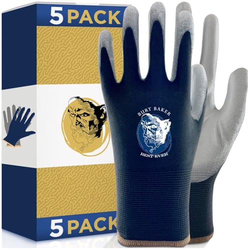 BURT BAKER BEST EVER No-Slip Grip Boost Lightweight Work Gloves (PRECISION FIT) Heavy Duty Dipped Men & Women's Slip Resistant Working Protection