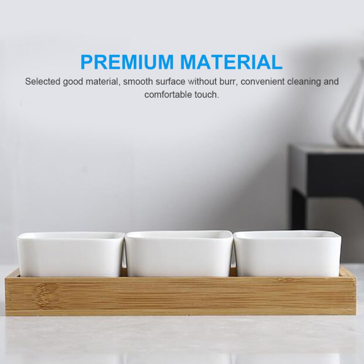ABOOFAN Bandeja de Cerámica Dividida para Aperitivos Compartimentos, Fácil de Limpiar y Portátil, Adecuado para Servir Snacks en Casa