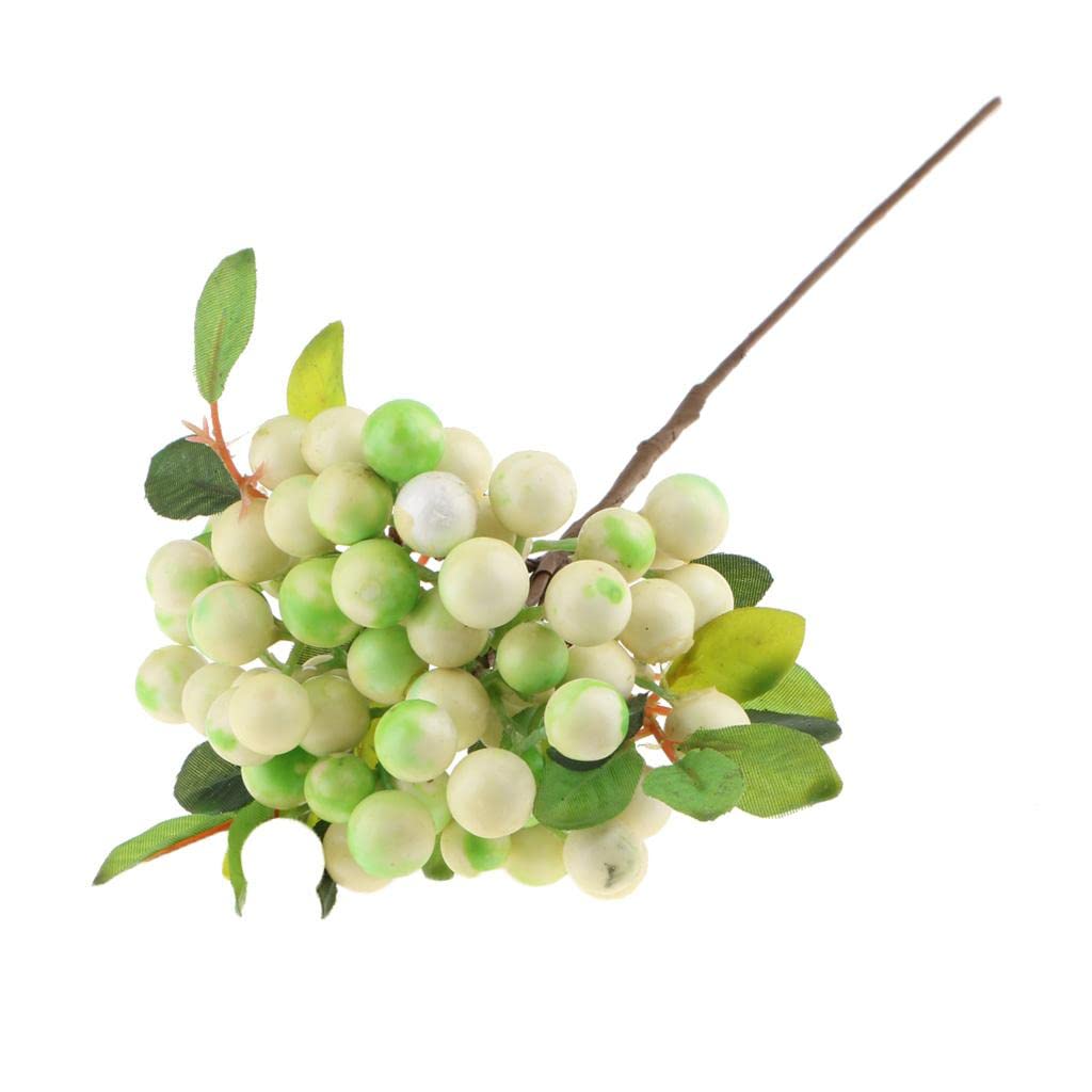 CALANDIS Artificial Plastic Plants Fruit Berries Branch Wedding Bouquet Decor White Green