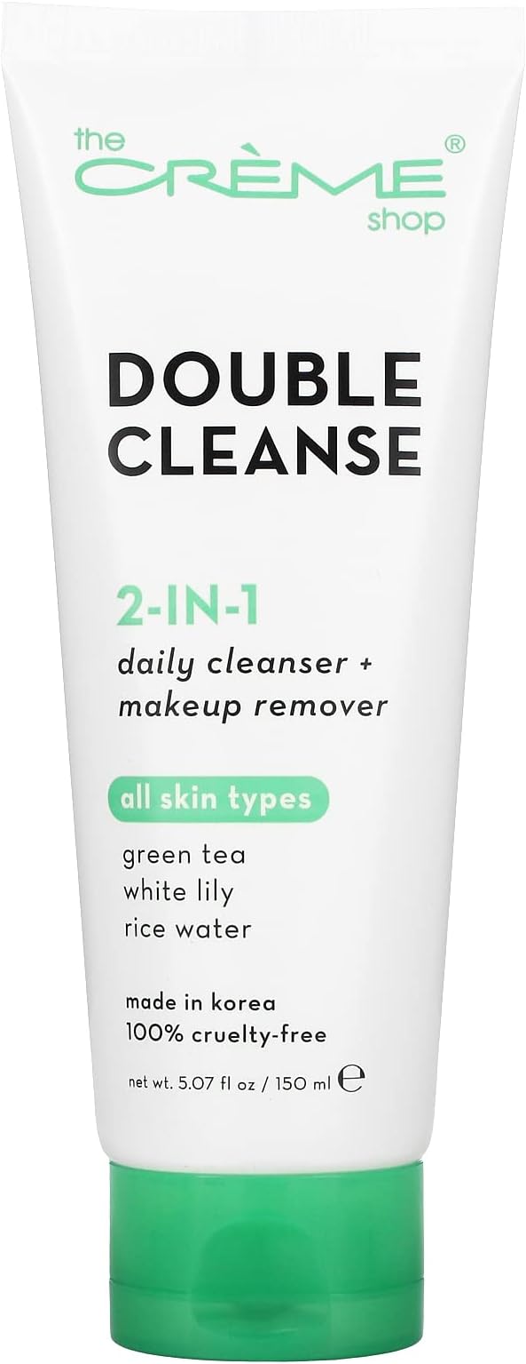 The Crème Shop-Daily Facial Makeup Cleanser - Green Tea+White Lily+Rice Water