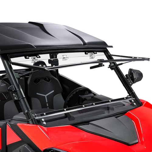 StarknightMT Zforce Flip Windshield Compatible with 2023-2026 CFmoto ZForce 950 Sport & 4/950 Trail/ 800 Trail G2 Scratch Proof Heavy Duty PC Clear (Do Not Fit HO EX Models)