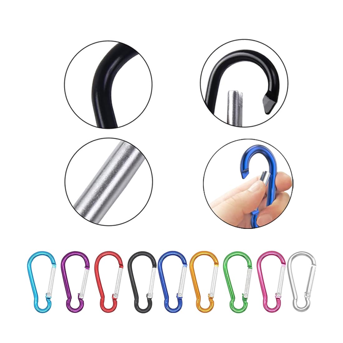 20 Moschettoni In Alluminio Con Molla - Ideali Per Zaini, Trekking, Campeggio E Attività Outdoor - Foto 8