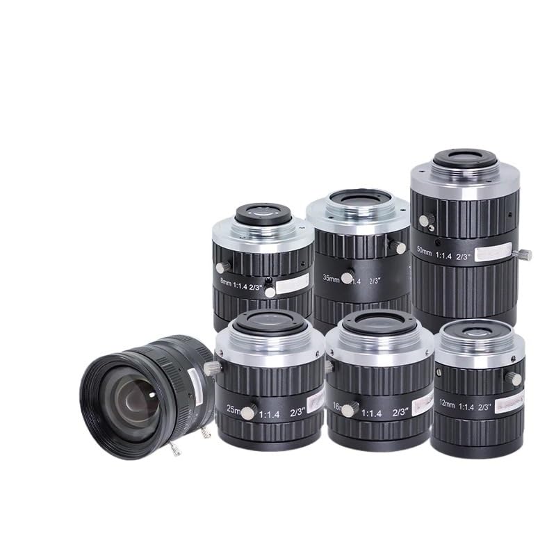 Objectif 2/3 Pouces à Monture FA C, 6mm 8mm 12mm 16mm 25mm 35mm 50mm, Distance focale Fixe F1.4, Ouverture Manuelle 5MP(25mm)