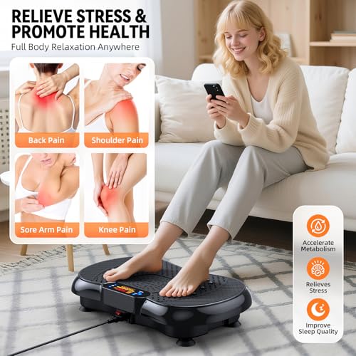 PBYRD Vibration Plate Exercise Machine 2025 Upgraded Vibrating Plate for Lymphatic Drainage Weight Loss 330Lbs, 999 Adjustable Speeds, Full-Body Shaker Vibration Platform for Women Men, Sport Home Gym by PBYRD - Used condition - Image 6