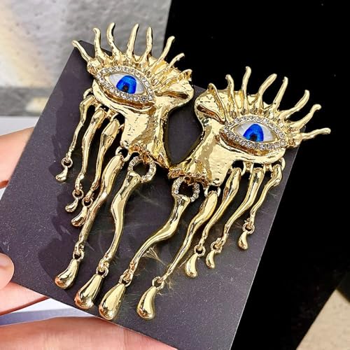 Evil Eye Earrings for Women, 18K Gold Plated Alloy Hoop Earrings, Handmade Mom Dangle Earrings Gift for Christmas Mother Holiday3